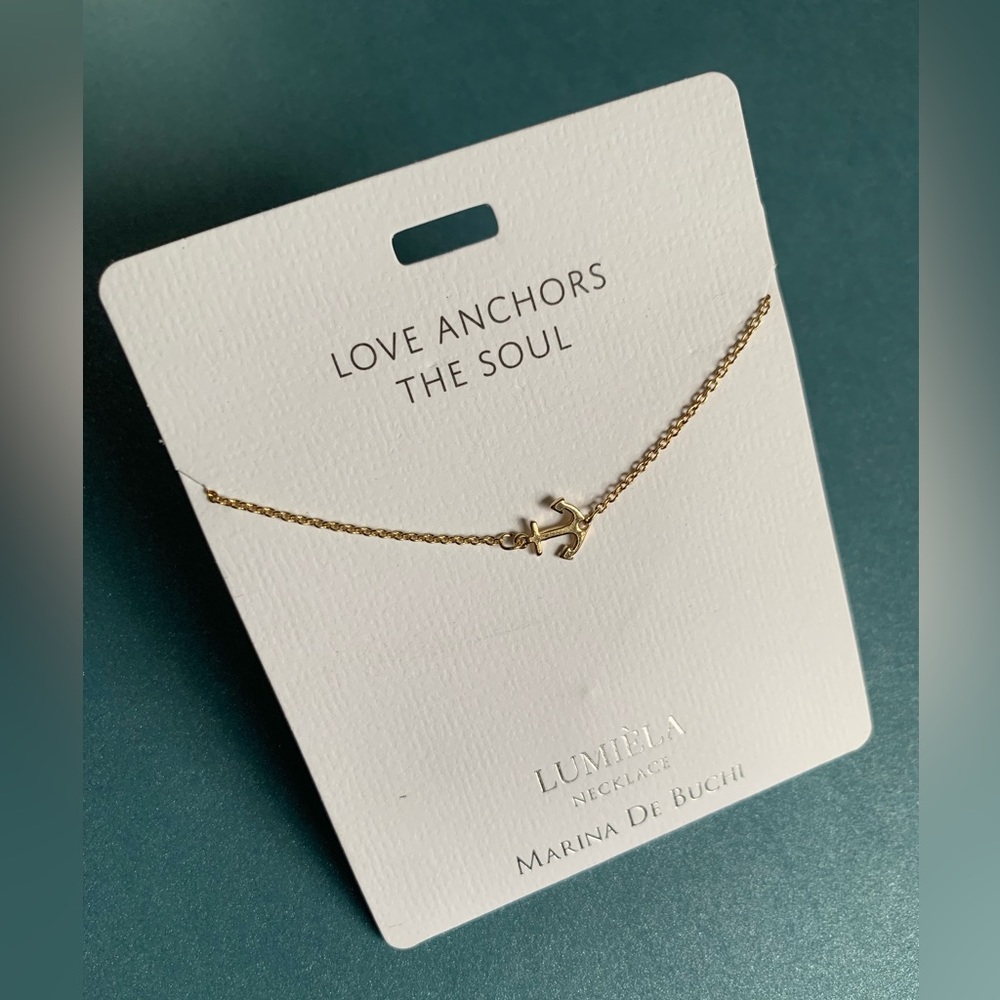 ⭐️ NEW! Simple Dainty Minimal Elegant Nautical Anchor Necklace (faux Gold)